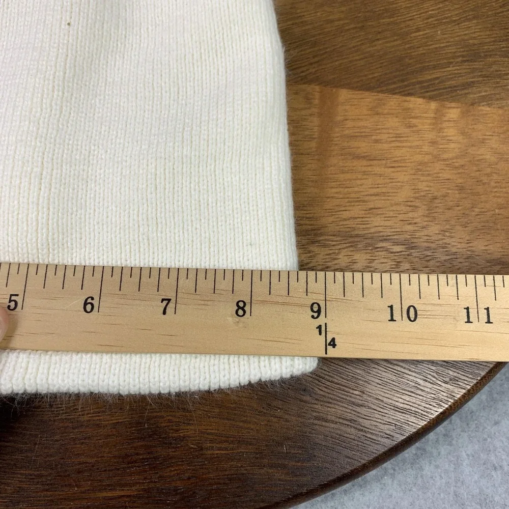 Adidas Hat Beanie Fitted Unisex White Trefoil Logo Knit Cuffed Winter One Size‎
